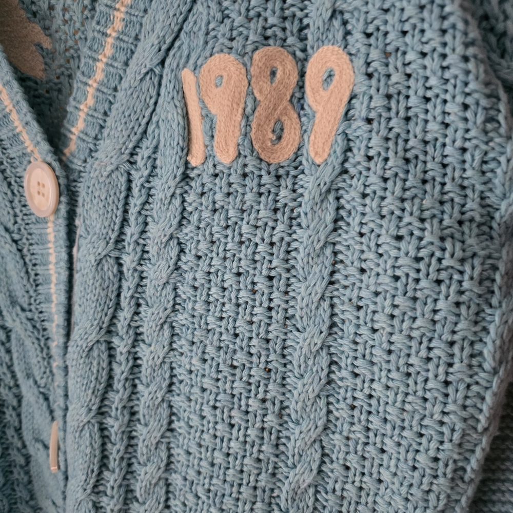 Blue Cable Knit Sweater